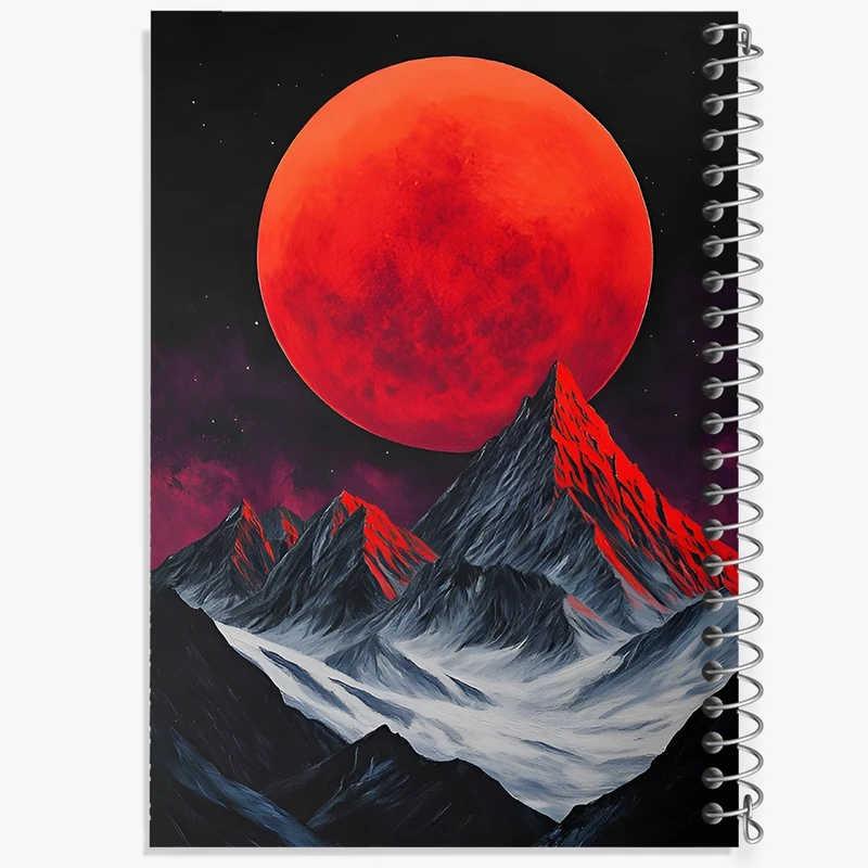 دفتر طراحی 50 برگ خندالو طرح کوه و ماه کد F12102