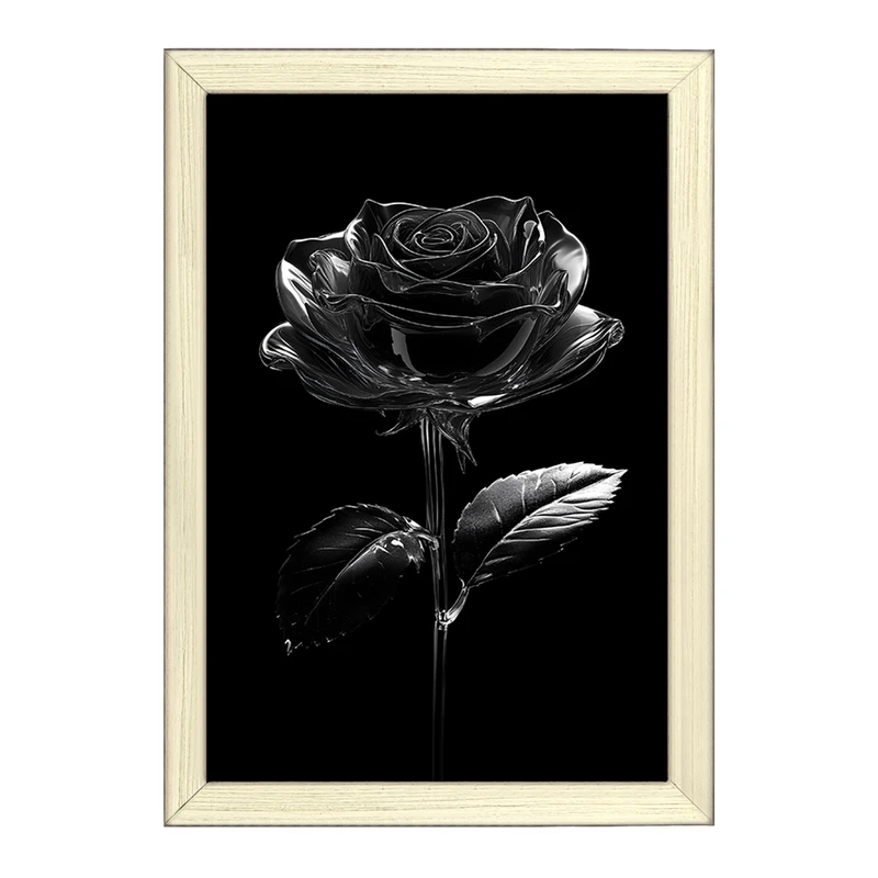 تابلو خندالو طرح گل رز کرومی کد F5270