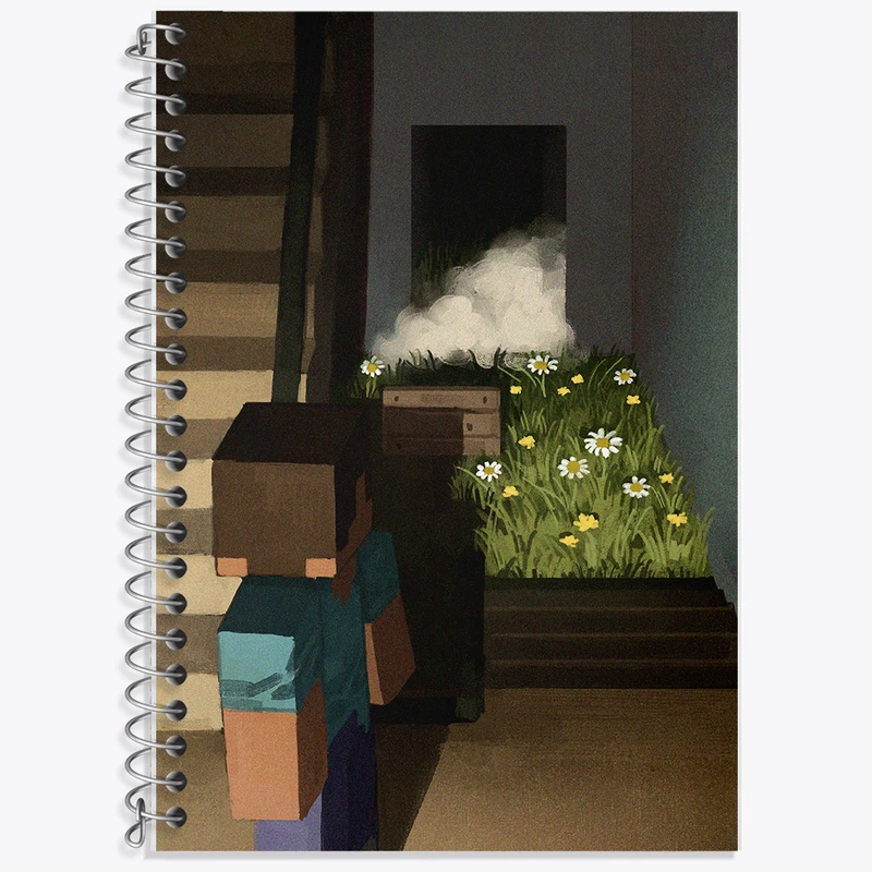 دفتر زبان 50 برگ خندالو مدل دو خط طرح ماینکرافت (Minecraft) کد F14062