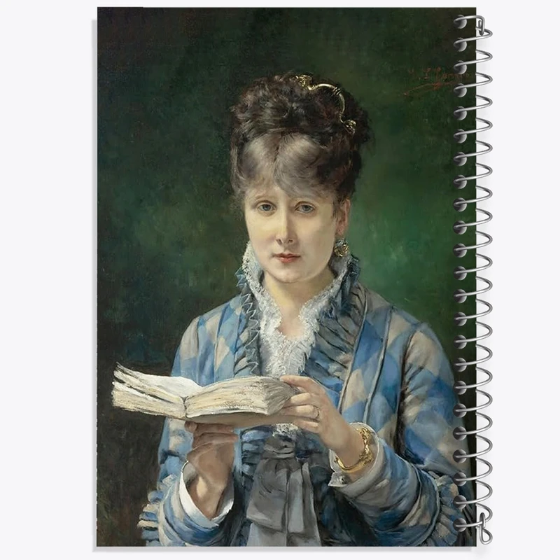 دفتر طراحی 50 برگ خندالو طرح نقاشی مطالعه کننده اثر ادواردو لئون گاریدو کد F12133