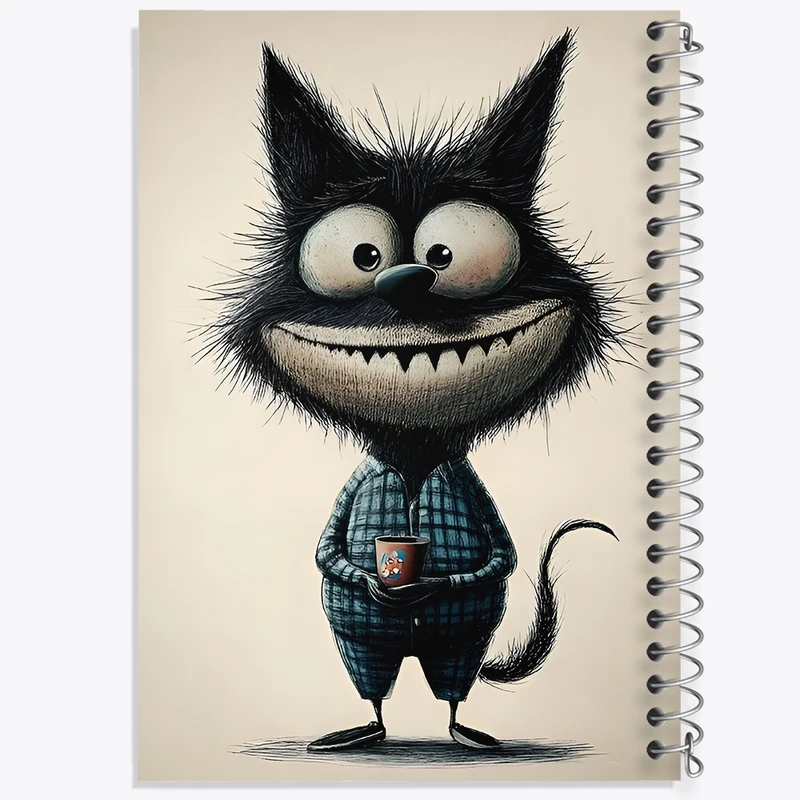 دفتر ژورنال نویسی 50 برگ خندالو مدل نقطه ای طرح گربه کد F12041