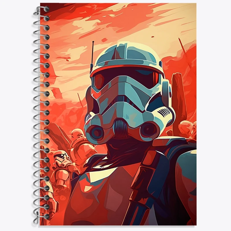 دفتر زبان 50 برگ خندالو مدل سه خط طرح جنگ ستارگان کد F4830