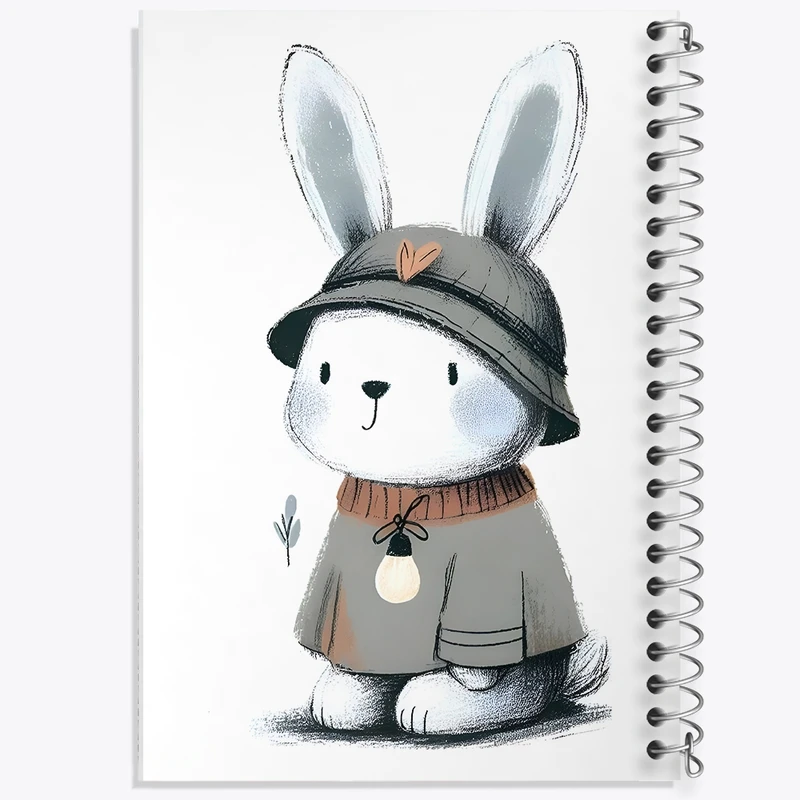 دفتر طراحی 50 برگ خندالو طرح خرگوش کیوت کد N3865