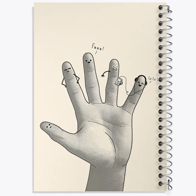 دفتر شطرنجی 50 برگ خندالو طرح پنج انگشت دست کد N8320