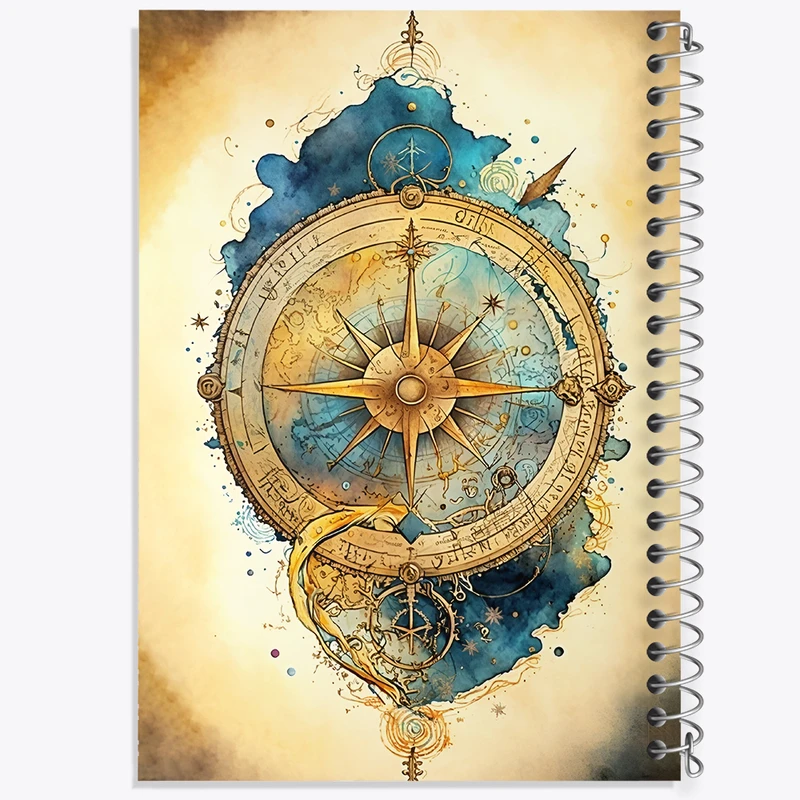 دفتر مشق 50 برگ خندالو طرح قطب نمای قدیمی کد F13799