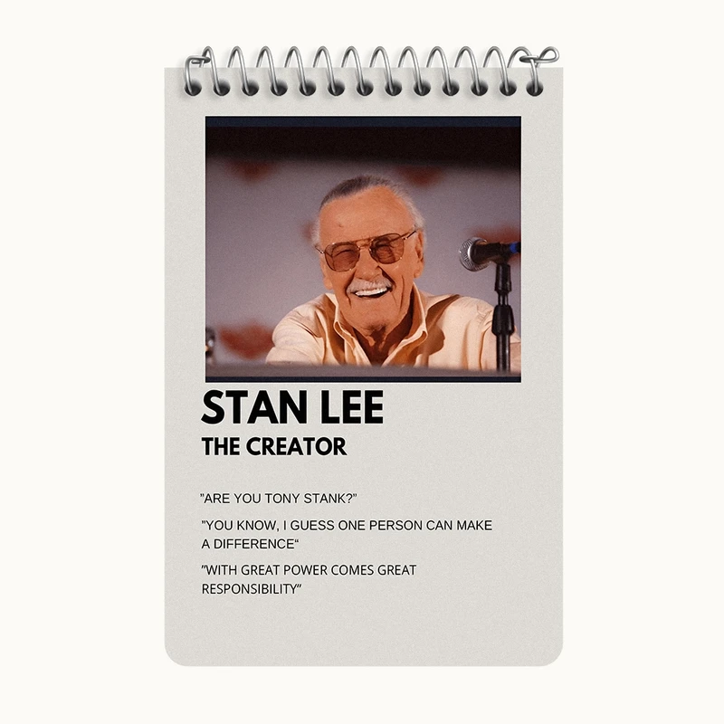 دفتر یادداشت 50 برگ خندالو طرح استن لی (Stan Lee) کد F13160