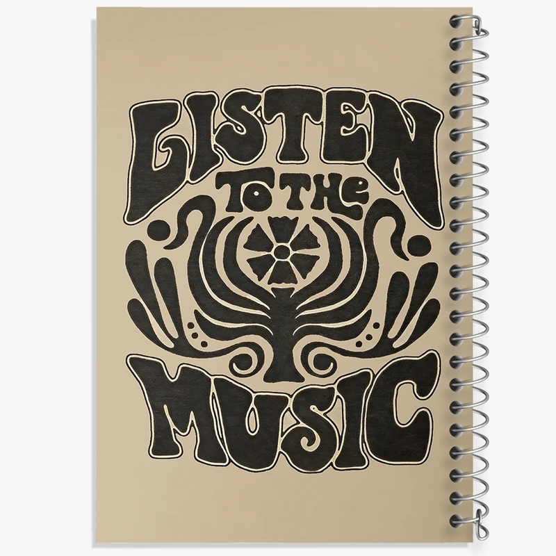 دفتر ژورنال نویسی 50 برگ خندالو مدل نقطه ای طرح Listen To The Music کد F3913