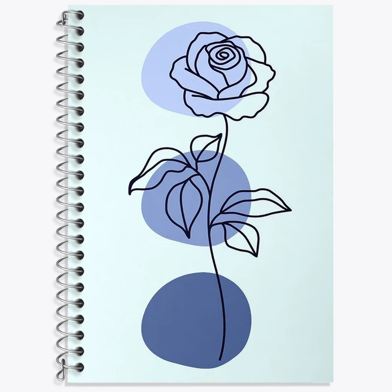 دفتر نت موسیقی 50 برگ خندالو طرح گل آبی مینیمال کد F3637