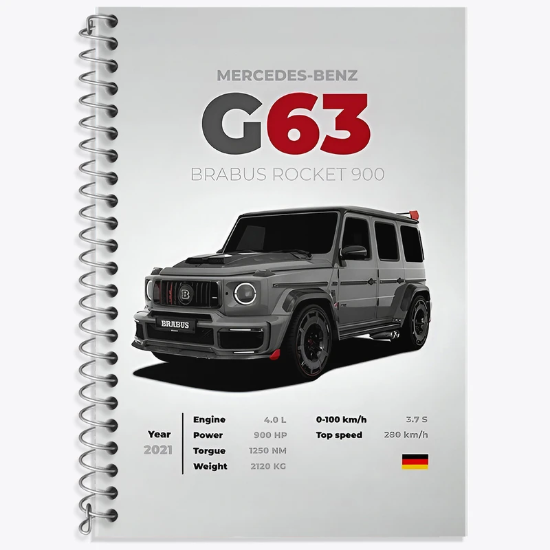دفتر زبان 50 برگ خندالو طرح مرسدس بنز (Mercedes Benz) کد F13485