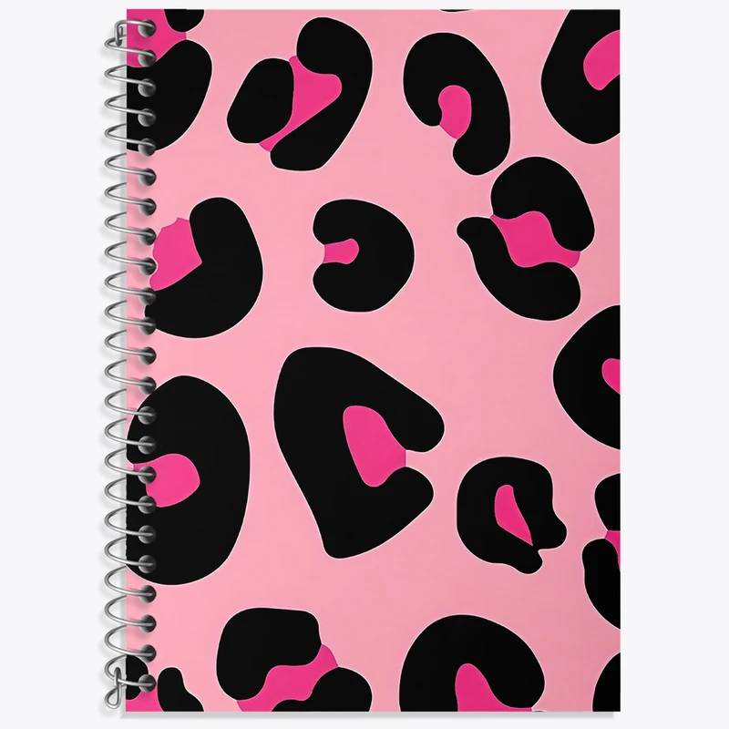 دفتر زبان 50 برگ خندالو مدل دو خط طرح پلنگی کد N8446