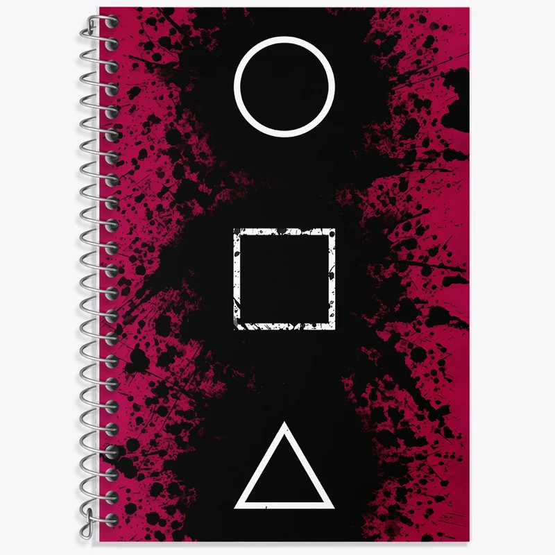 دفتر زبان 50 برگ خندالو مدل دو خط طرح بازی مرکب (Squid Game) کد F11868