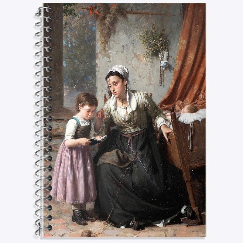 دفتر زبان 50 برگ خندالو مدل سه خط طرح نقاشی درس خواندن اثر پیر ژان ادموند کستان کد F12366