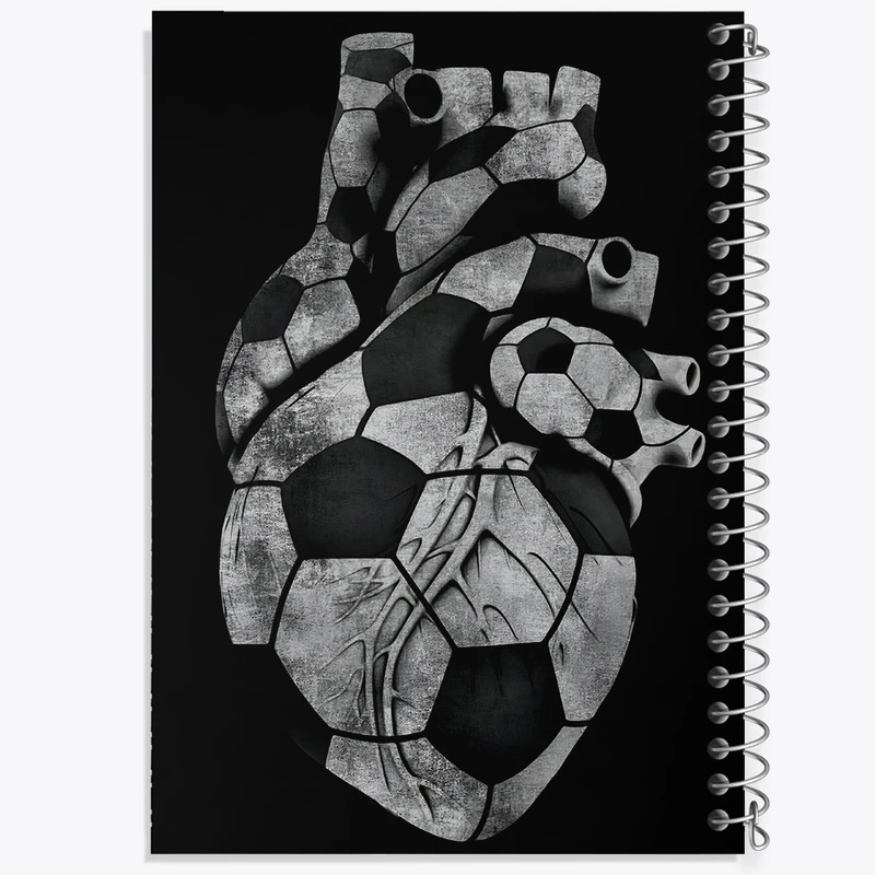 دفتر ژورنال نویسی 50 برگ خندالو مدل نقطه ای طرح قلب فوتبالی کد F4816