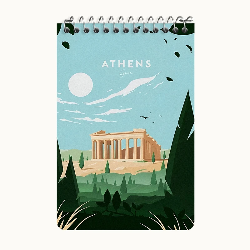 دفتر یادداشت 50 برگ خندالو طرح آتن (Athens) کد F6333