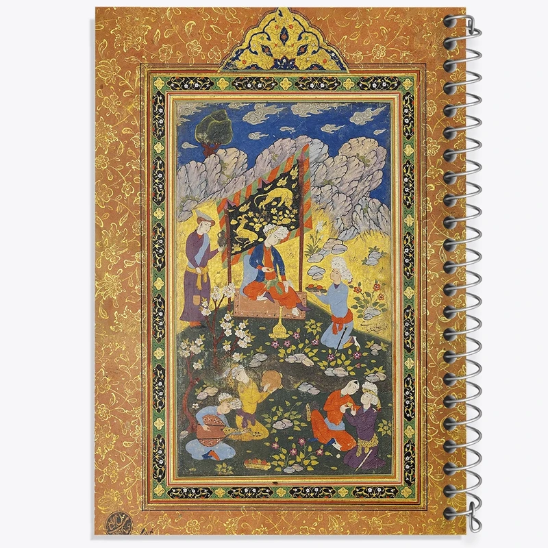 دفتر لیست خرید 50 برگ خندالو طرح نقاشی فرمانروا در تفرجگاه اثر هنرمند ناشناس ایرانی کد F12188