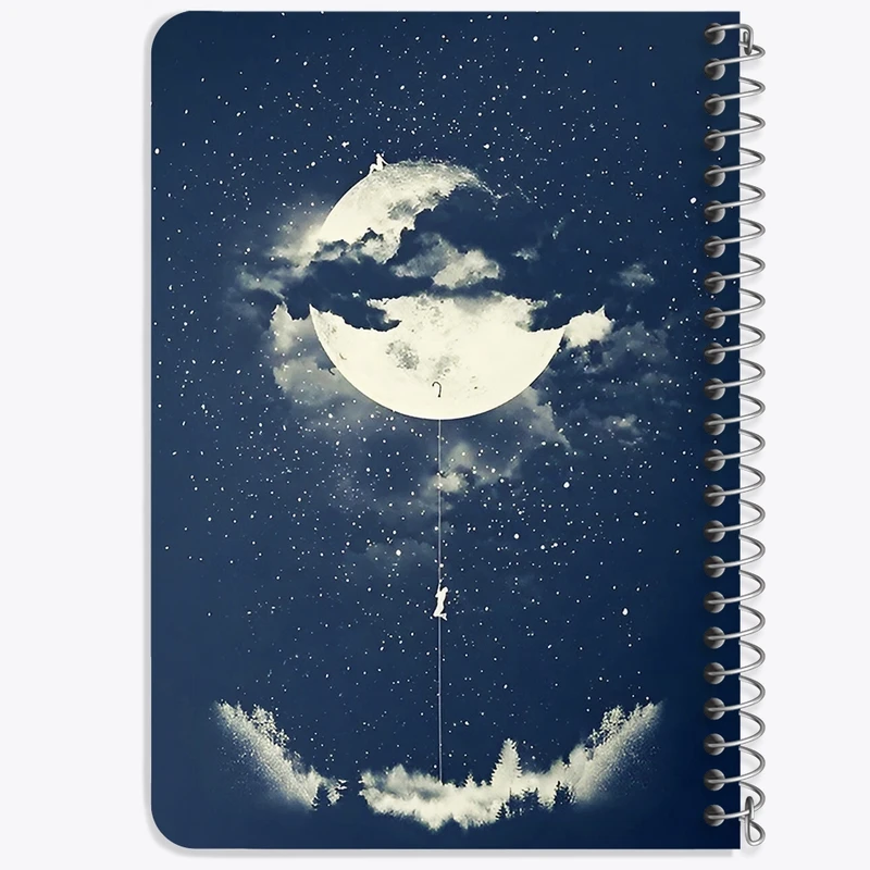 دفتر یادداشت 50 برگ خندالو طرح ماه (Moon) کد F6438