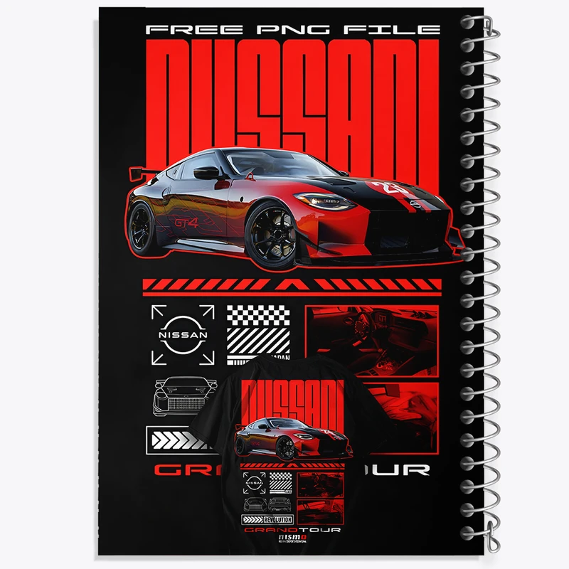 دفتر مشق 100 برگ خندالو طرح نیسان (Nissan Z GT4) کد F13735