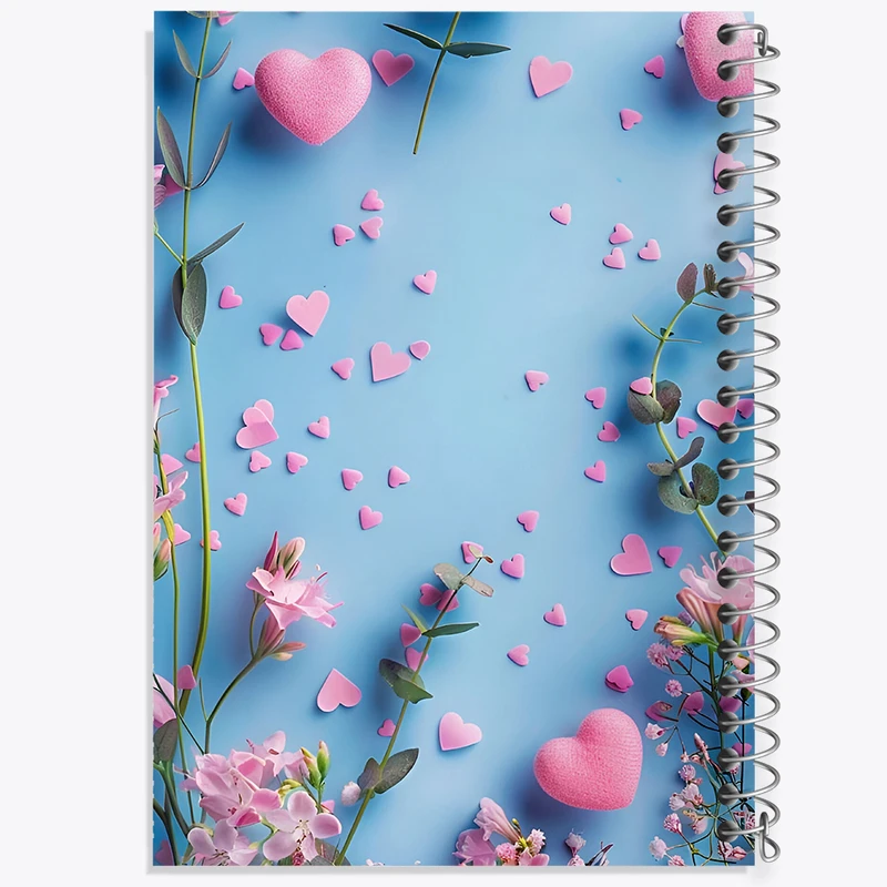 دفتر مشق 100 برگ خندالو طرح گل و قلب کد N6041