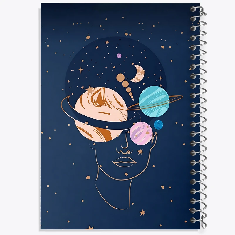 دفتر نقاشی 50 برگ خندالو طرح زن و منظومه شمسی کد N6268