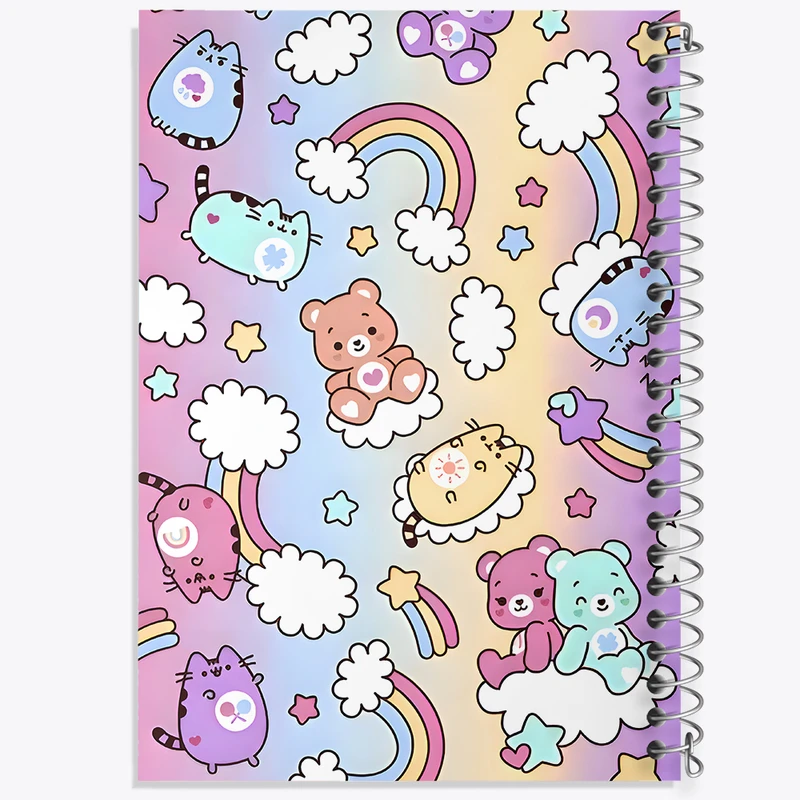 دفتر مشق 50 برگ خندالو طرح گربه و خرس های مهربون کد N7100