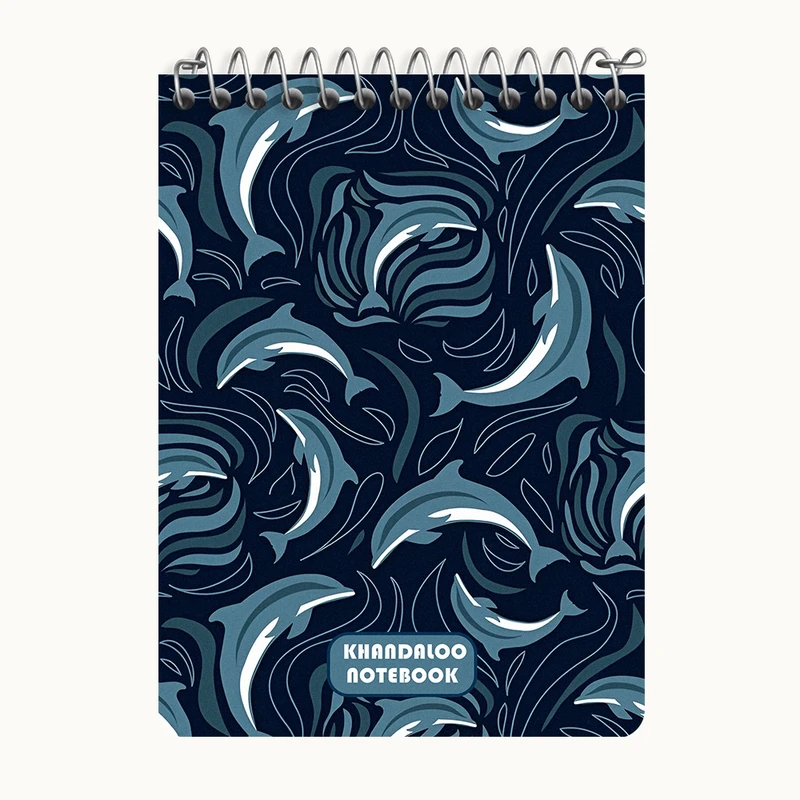 دفتر یادداشت 50 برگ خندالو طرح پترن دلفین کد N6098