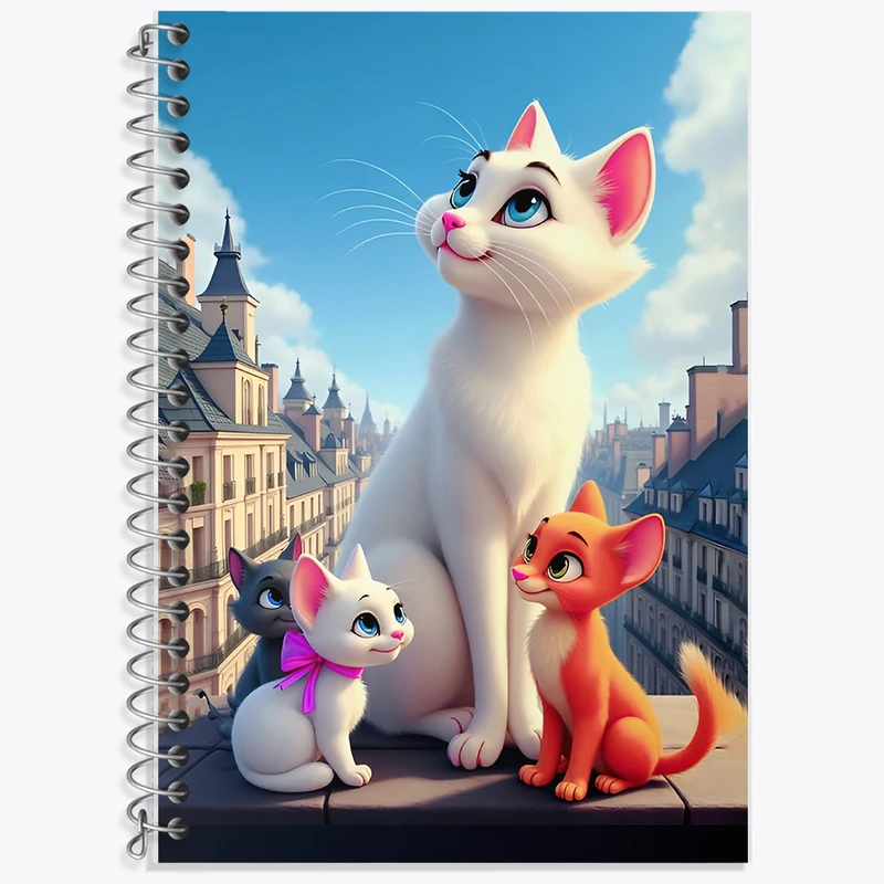 دفتر نت موسیقی 50 برگ خندالو طرح خانواده ی گربه ای کد F12640