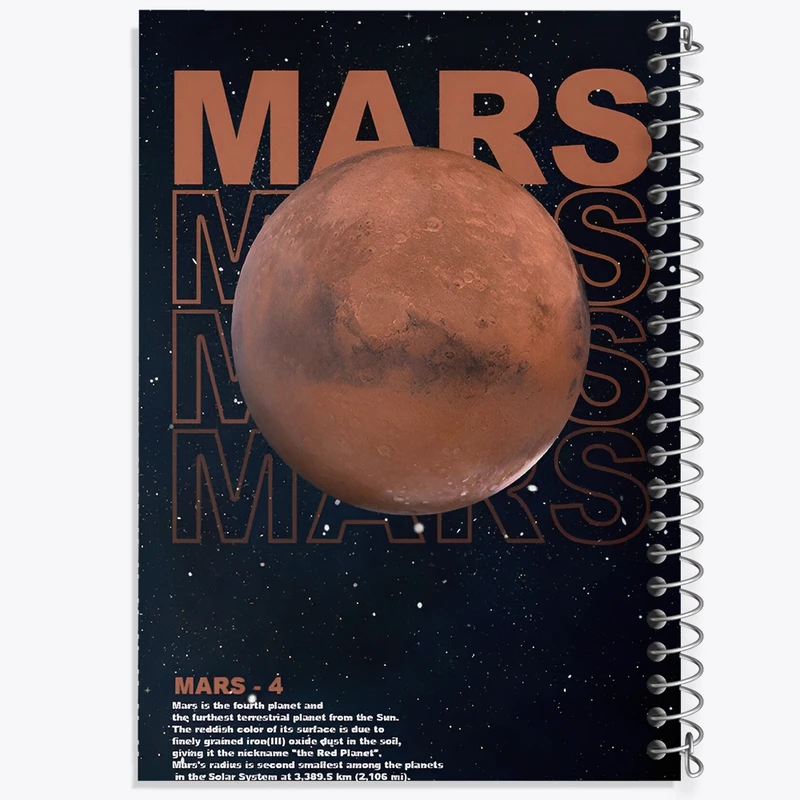 دفتر ژورنال نویسی 50 برگ خندالو مدل نقطه ای طرح سیاره ی مریخ کد F4587