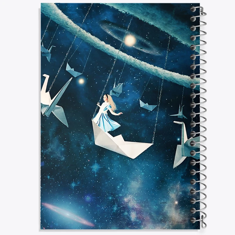 دفتر نقاشی 50 برگ خندالو طرح دختر و کهکشان کد F8723