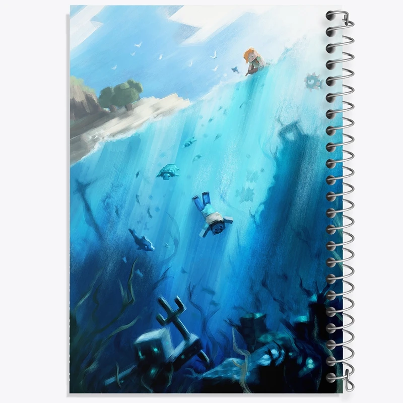 دفتر ژورنال نویسی 50 برگ خندالو مدل نقطه ای طرح بازی ماینکرافت (Minecraft) کد N8661