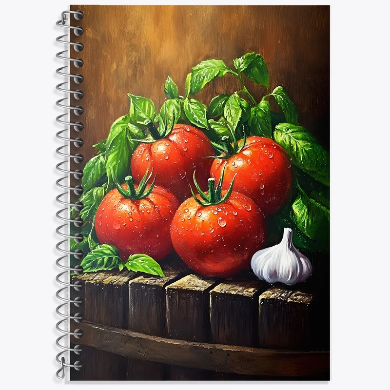 دفتر زبان 50 برگ خندالو مدل سه خط طرح گوجه کد F12088