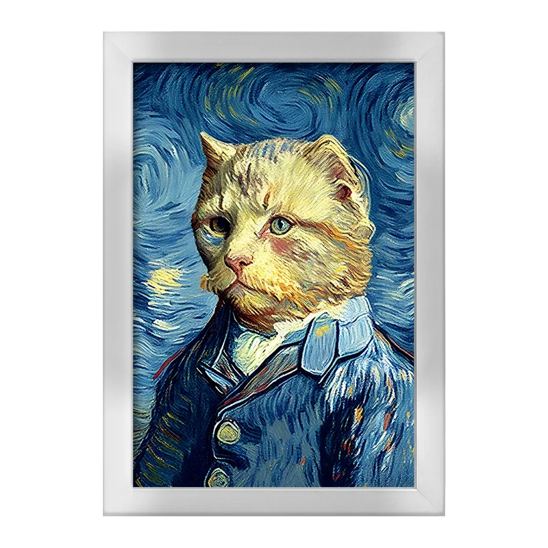 تابلو خندالو طرح گربه ونگوگ کد F4092