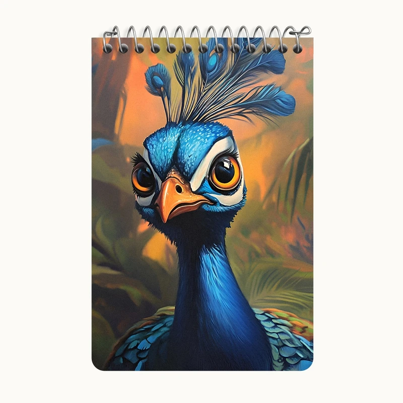 دفتر یادداشت 50 برگ خندالو طرح طاووس کد F6502