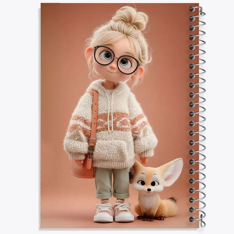 دفتر ژورنال نویسی 50 برگ خندالو مدل نقطه ای طرح دخترانه بامزه کد N8378