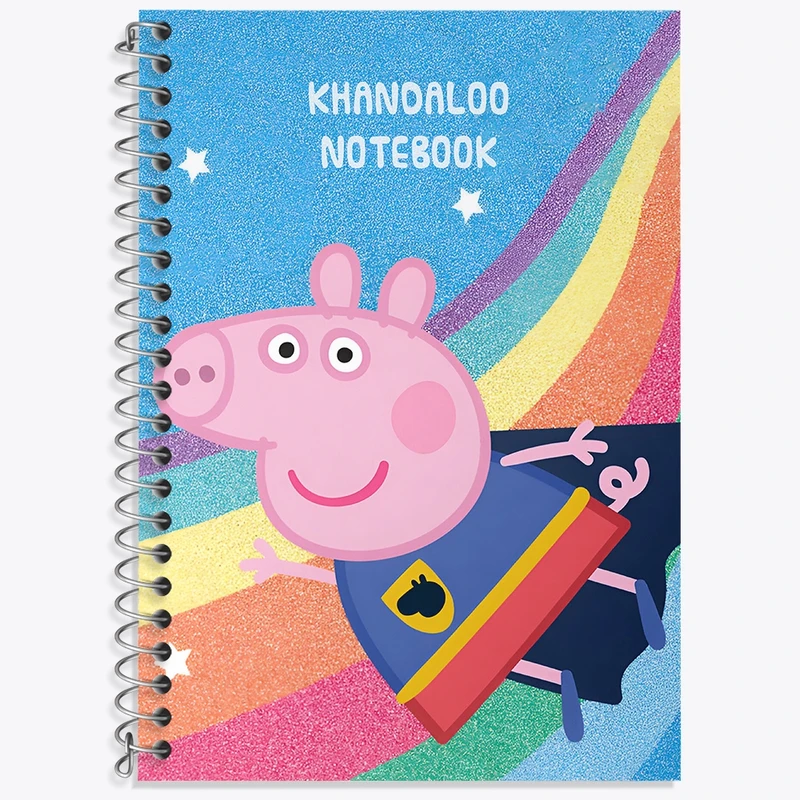 دفتر زبان 50 برگ خندالو مدل سه خط طرح انیمیشن پپا پیگ (Peppa Pig) کد N9269