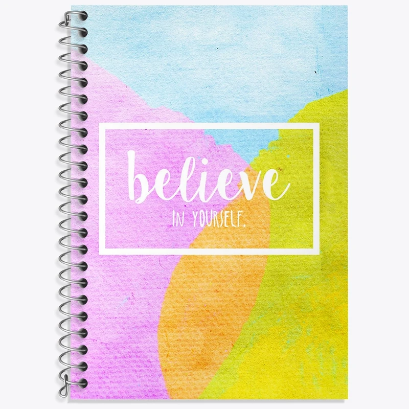 دفتر زبان 50 برگ خندالو مدل سه خط طرح Believe In Yourself کد N6019