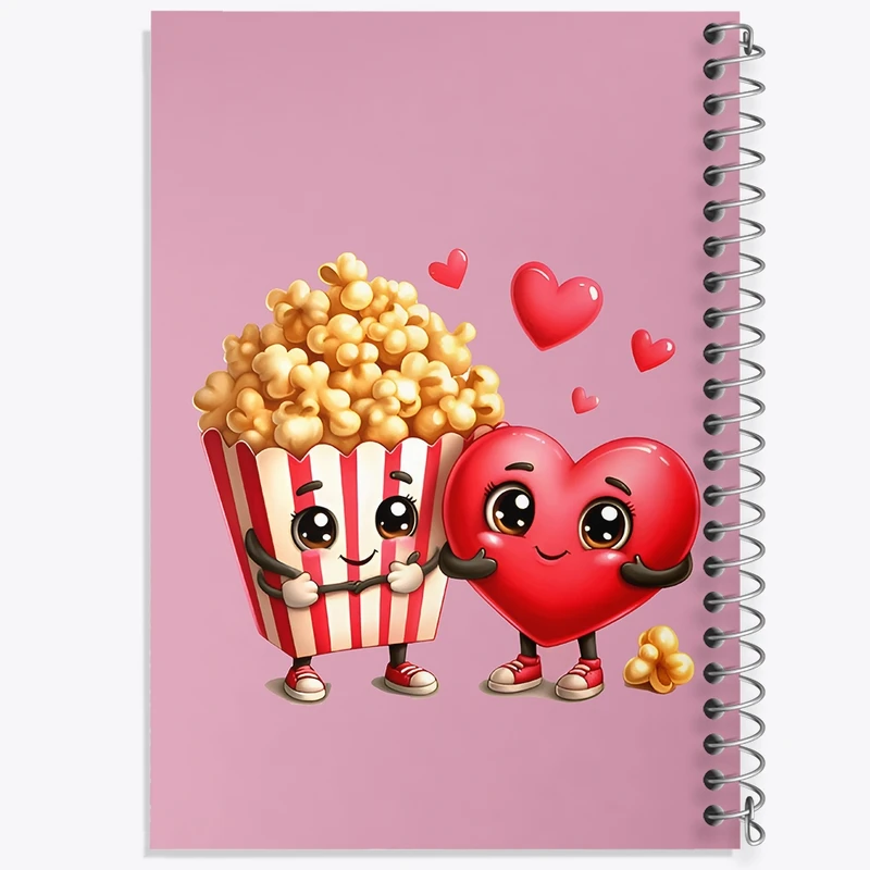 دفتر لیست خرید 50 برگ خندالو طرح قلب و پاپ کورن کد N7051