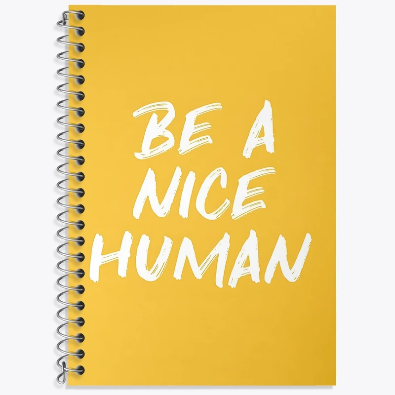 دفتر زبان 50 برگ خندالو مدل سه خط طرح Be A Nice Human کد F3694