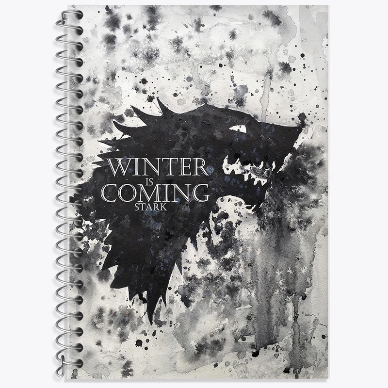 دفتر زبان دوخط 50 برگ خندالو طرح زمستان در راه است (Winter Is Coming) کد F11372