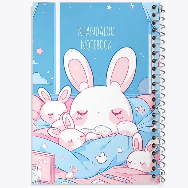 دفتر ژورنال نویسی 50 برگ خندالو مدل نقطه ای طرح خرگوش های بامزه کد N8159