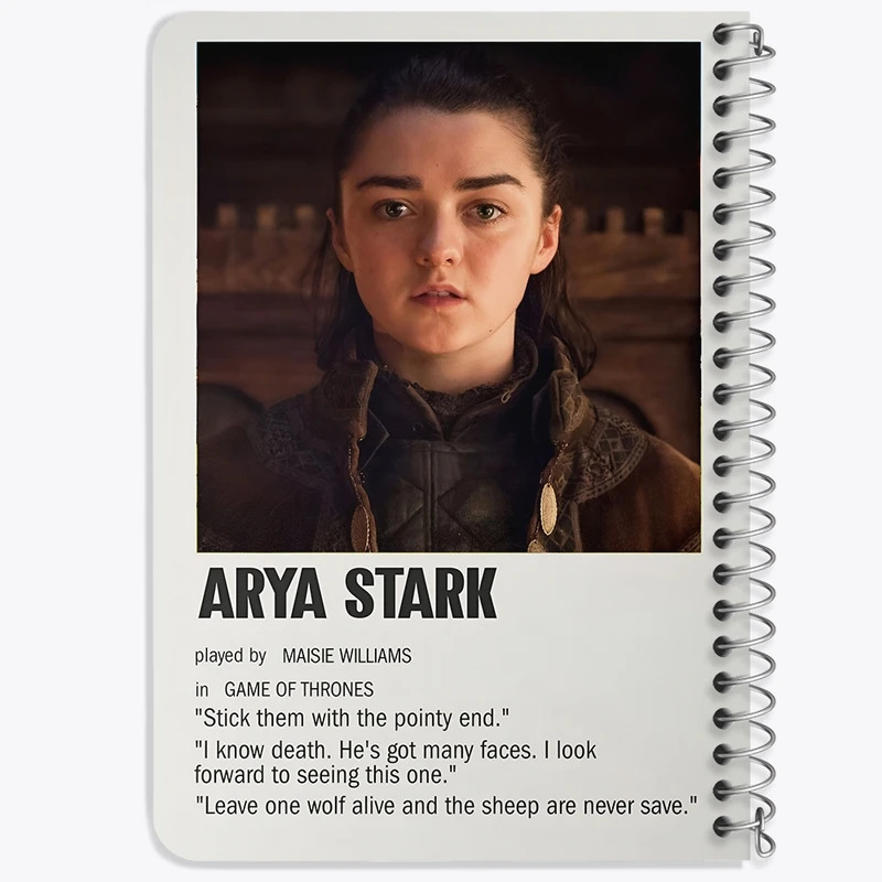 دفتر یادداشت 50 برگ خندالو طرح آریا استارک (Arya Stark) کد F13410