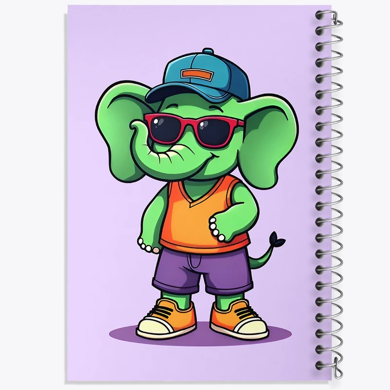 دفتر طراحی 50 برگ خندالو طرح فیل بامزه کد N6645