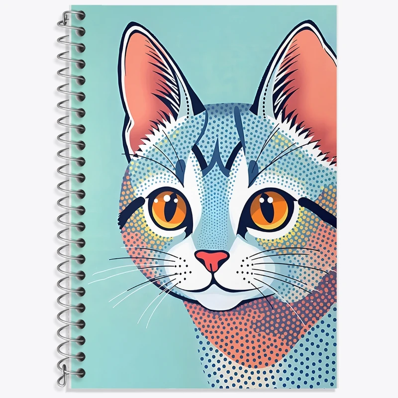 دفتر زبان 50 برگ خندالو مدل سه خط طرح گربه کد F11866