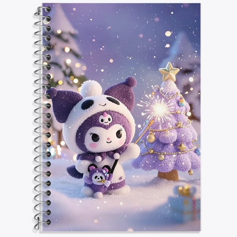 دفتر زبان 50 برگ خندالو مدل سه خط طرح کرومی (Kuromi) کد F10293