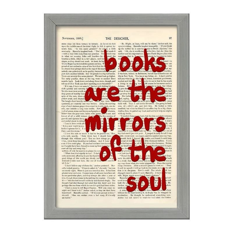 تابلو خندالو طرح Books Are The Mirrors Of The Soul کد F10355
