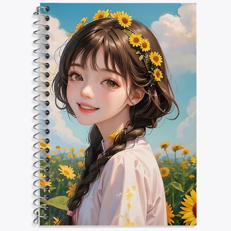 دفتر زبان 50 برگ خندالو مدل سه خط طرح دخترانه کد F4194