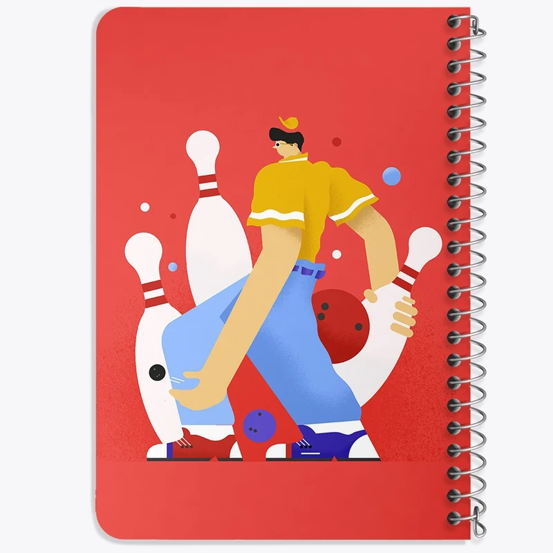 دفتر یادداشت 50 برگ خندالو طرح بولینگ Bowling کد 28119