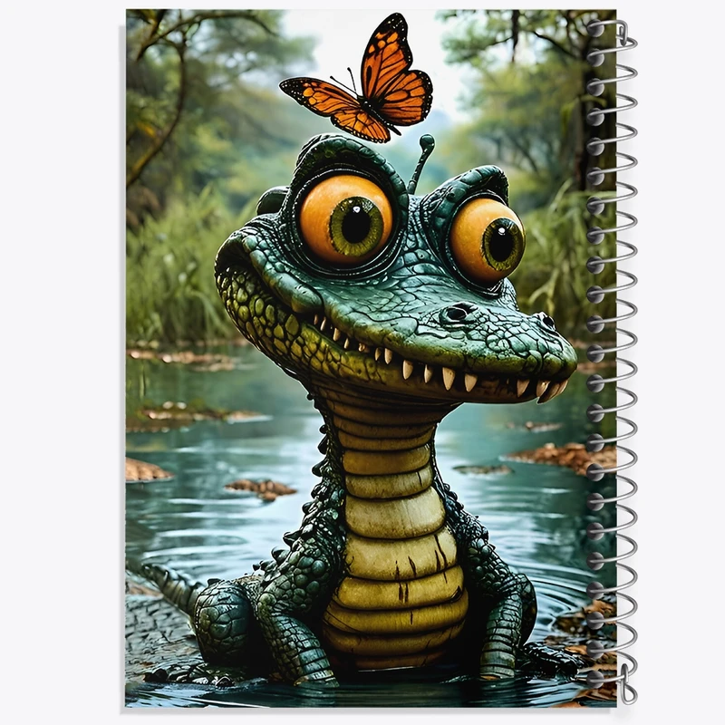 دفتر شطرنجی 50 برگ خندالو طرح تمساح  کد F9906