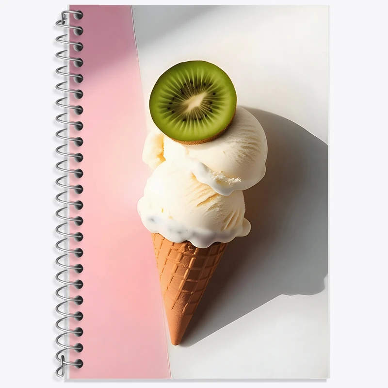 دفتر زبان 50 برگ خندالو مدل سه خط طرح بستنی کد F10578