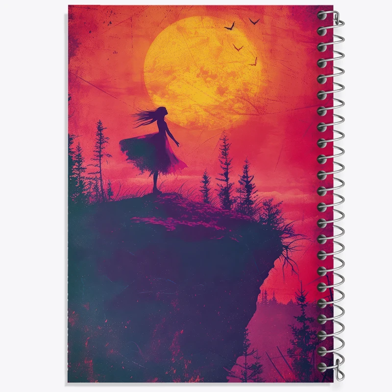 دفتر مشق 100 برگ خندالو طرح دختر و غروب کد F3052