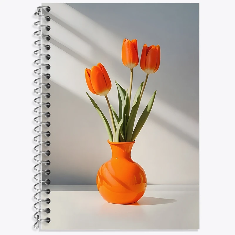 دفتر لغت 50 برگ خندالو طرح گلدان گل لاله کد F11194